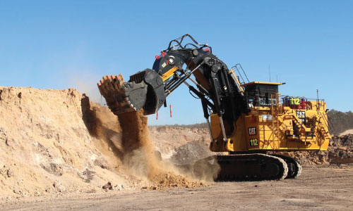 Heavy excavator on a construction site